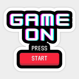 Game on Press Start Button Sticker